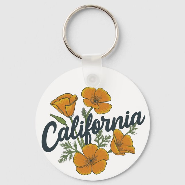 Awesome California Poppy  Key Ring (Front)