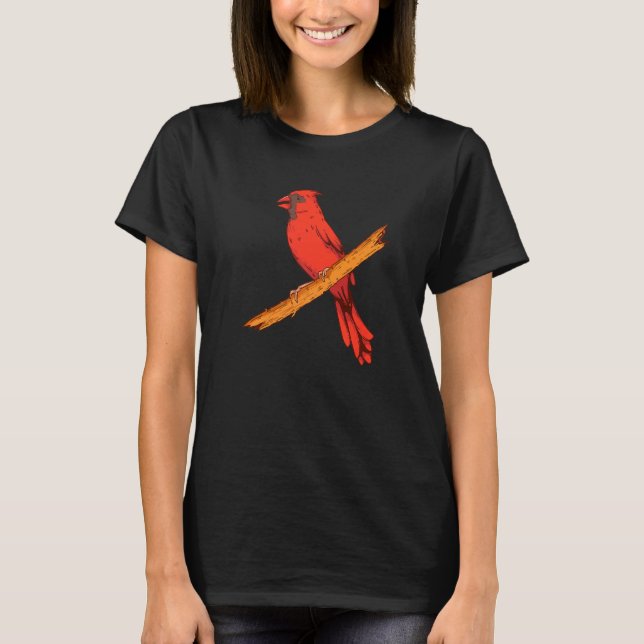 Awesome Cardinal Birds   Cute Red Cardinal Bird T-Shirt (Front)