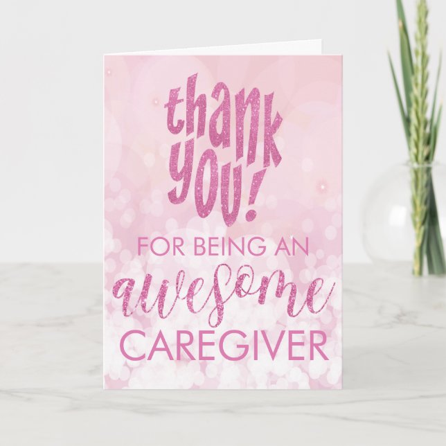 Awesome Caregiver Thank You Appreciation Card (Front)