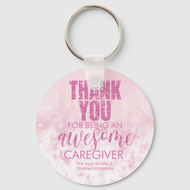 Awesome Caregiver Thank You Appreciation Key Ring (Front)