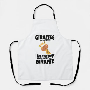 Awesome Cartoon I am a Giraffe Shirt for Giraffe L Apron