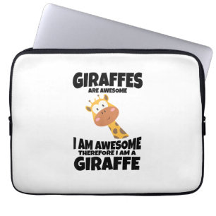 Awesome Cartoon I am a Giraffe Shirt for Giraffe L Laptop Sleeve