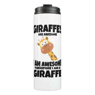 Awesome Cartoon I am a Giraffe Shirt for Giraffe L Thermal Tumbler