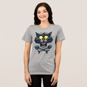 Awesome Cat Face Tri-Blend Shirt
