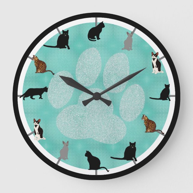 Awesome Cats Large Clock (Front)
