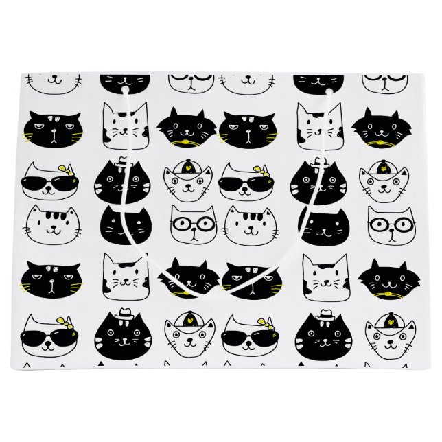 awesome cats Paper Shopping Bags (Front)
