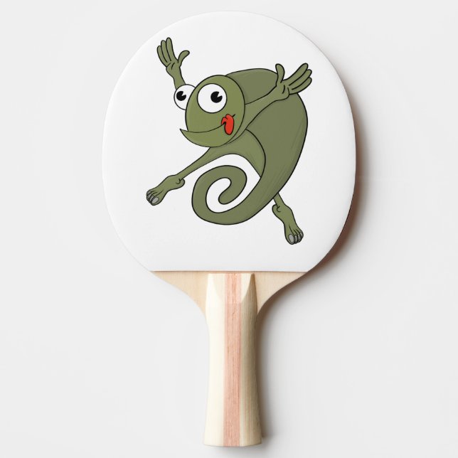 Awesome Chameleon Ping Pong Paddle (Front)