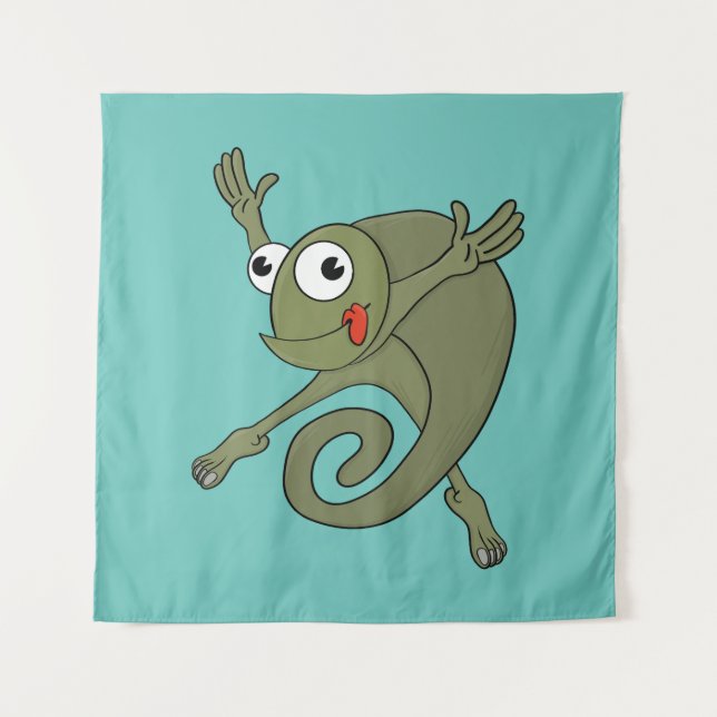 Awesome Chameleon Tapestry (Front)