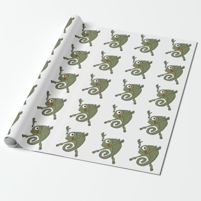 Awesome Chameleon Wrapping Paper (Unrolled)