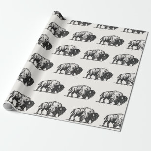 Awesome Charcoal Buffalo Pattern Wrapping Paper