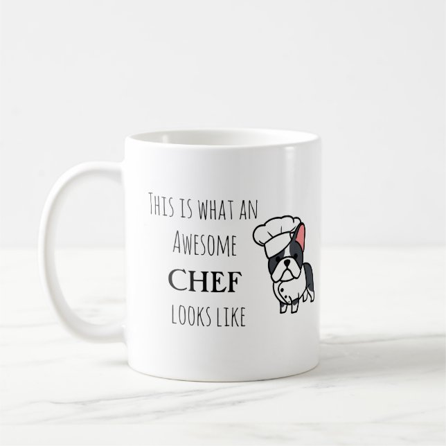 Awesome chef - cartoon dog gift coffee mug (Left)