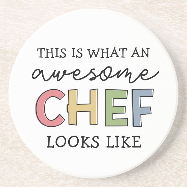 Awesome Chef Gifts | Best Chef Ever Funny Gift Coaster (Front)