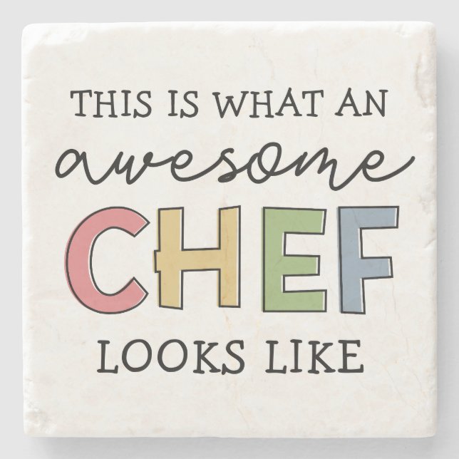 Awesome Chef Gifts | Best Chef Ever Funny Gift Stone Coaster (Front)
