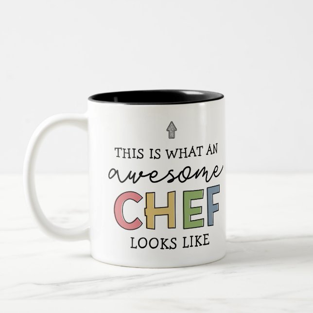 Awesome Chef Gifts | Best Chef Ever Funny Gift Two-Tone Coffee Mug (Left)