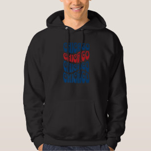 Awesome Chicago Illinois Groovy Retro 60s 70s Styl Hoodie