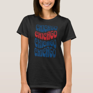 Awesome Chicago Illinois Groovy Retro Distressed T-Shirt
