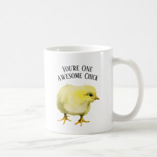 Awesome Chick   Funny Pun Baby Chicken Bird Coffee Mug