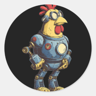 Awesome Chicken Robot For Future Animals Lovers Classic Round Sticker