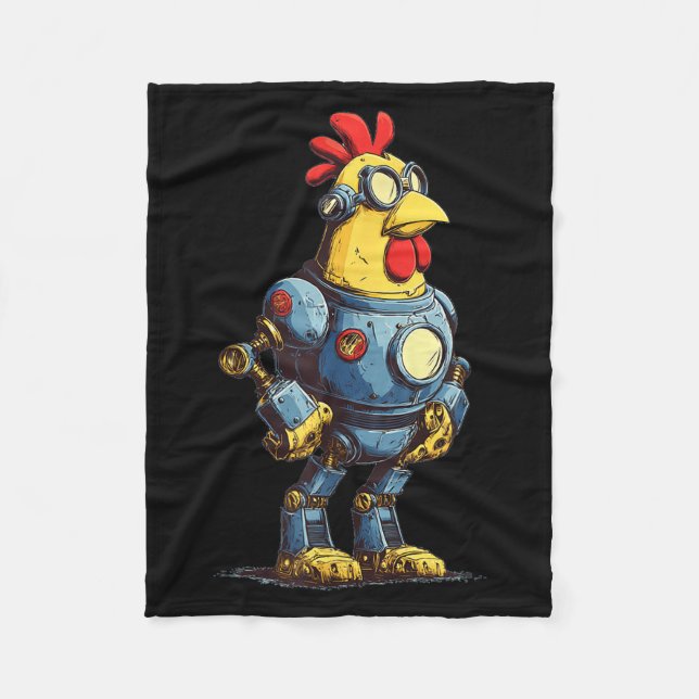 Awesome Chicken Robot For Future Animals Lovers  Fleece Blanket (Front)