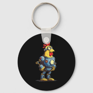 Awesome Chicken Robot For Future Animals Lovers  Key Ring