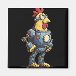 Awesome Chicken Robot For Future Animals Lovers  Magnet