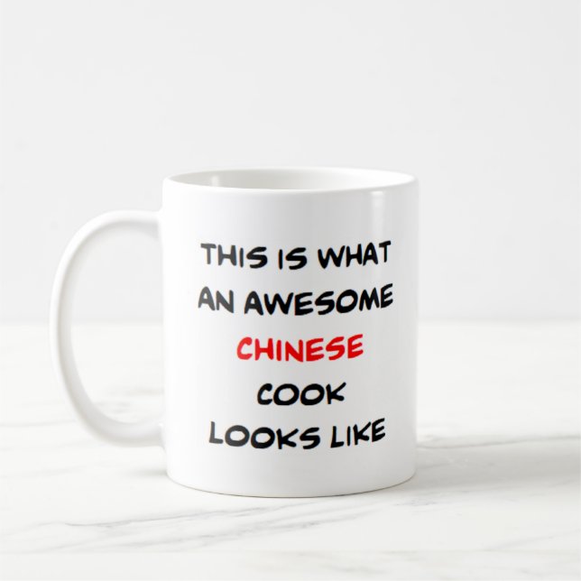 awesome chinese cook coffee mug (Left)