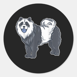 Awesome Chow Chow Dog And Panda Bear, Dog & Panda Classic Round Sticker