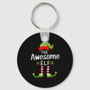 Awesome Christmas Elf Matching Pajama X-mas Party  Key Ring