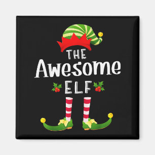 Awesome Christmas Elf Matching Pajama X-mas Party Magnet