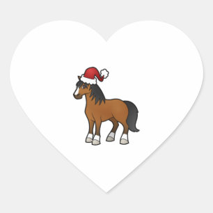 Awesome Christmas Horse Shirt Heart Sticker