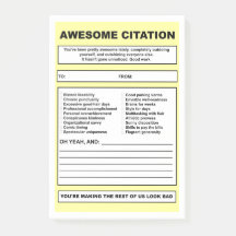 'Awesome Citation' Post-it Notes