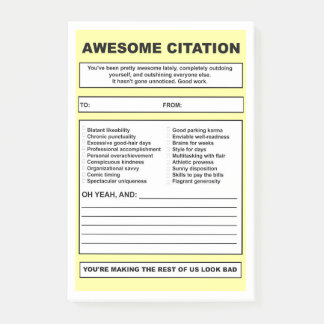 'Awesome Citation' Post-it Notes
