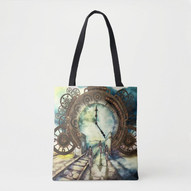 awesome  clockwork tote bag (Front)
