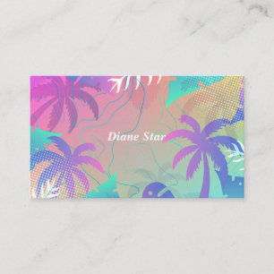 Awesome Colorful Palm Tress Business Card