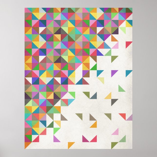 Awesome colorful retro geometric pattern poster (Front)