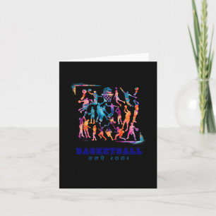 Awesome Colour Splashed Basketball Est 1891 Design Card