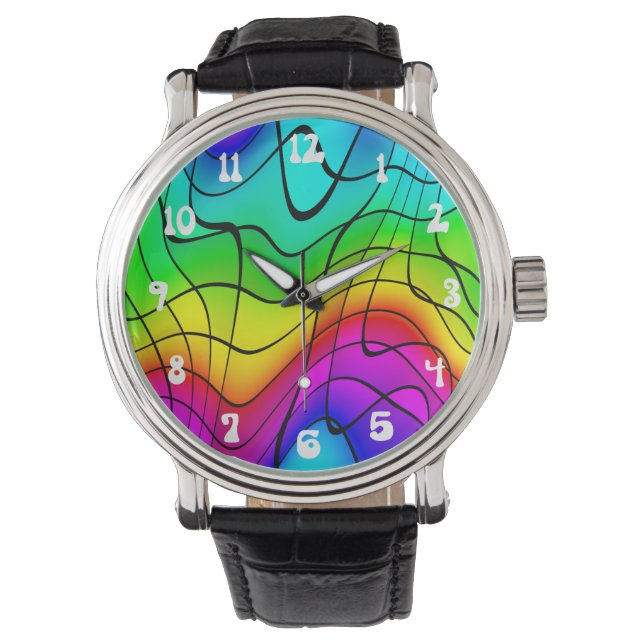 Awesome Colourful Groovy Cool fun Watch (Front)