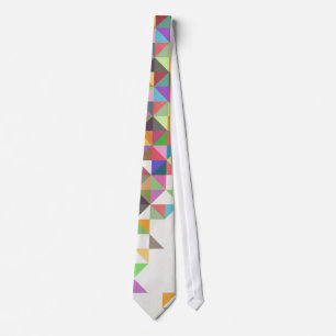 Awesome colourful retro geometric pattern tie