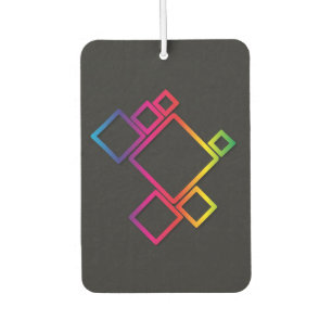Awesome Colourful Squares on Black No. 1 Car Air Freshener