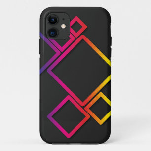 Awesome Colourful Squares on Black No. 1 iPhone 11 Case