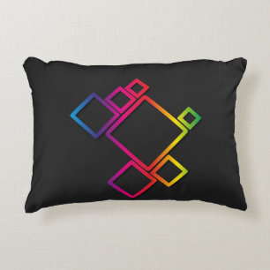 Awesome Colourful Squares on Black No. 1 Decorative Cushion