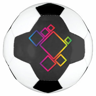 Awesome Colourful Squares on Black No. 1 Soccer Ball