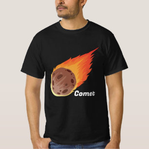 Awesome Comet with fire l Universe Black T-Shirt