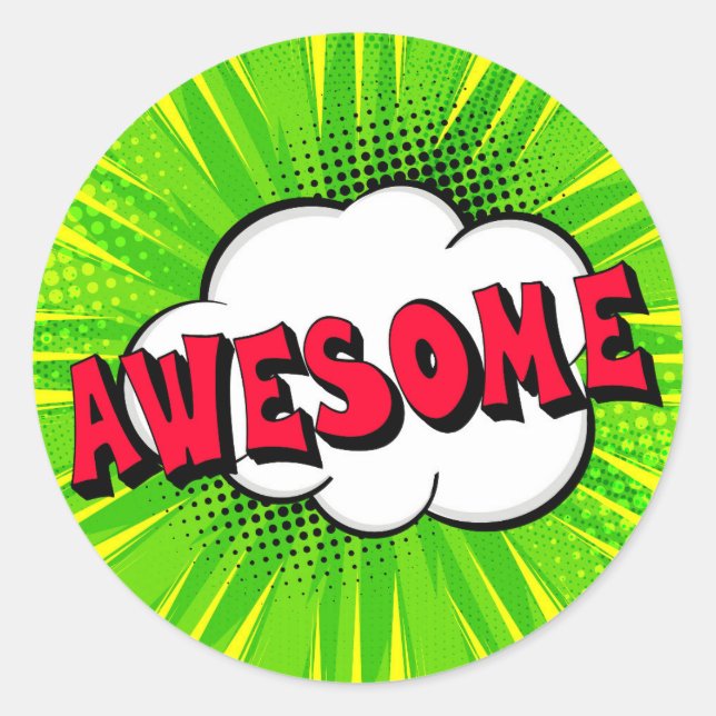 Awesome  Comic Book Pop Art Sticker (Front)