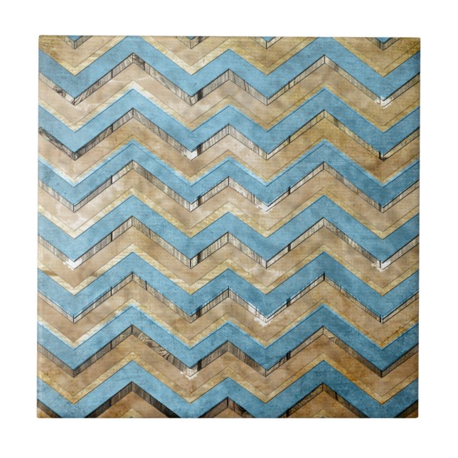 Awesome cool chevron zigzag pattern ceramic tile (Front)