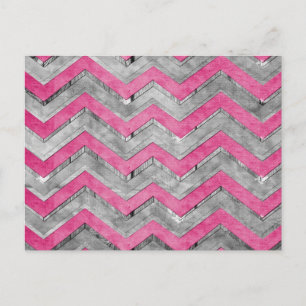 Awesome cool chevron zigzag pattern postcard