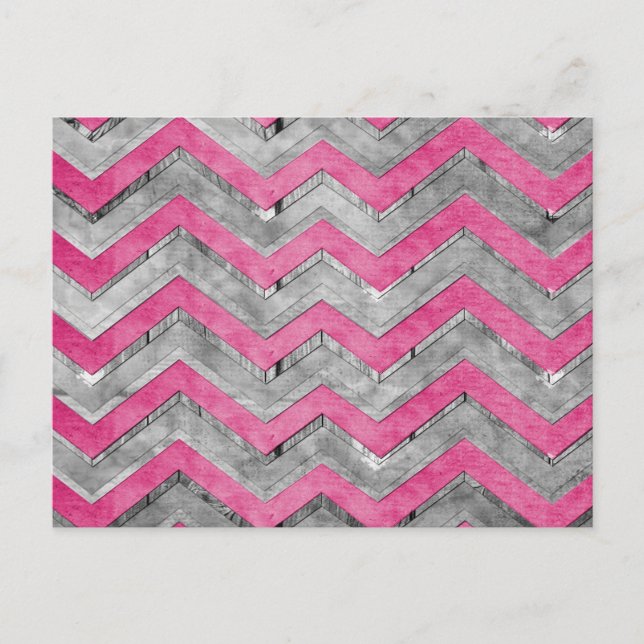 Awesome cool chevron zigzag pattern postcard (Front)