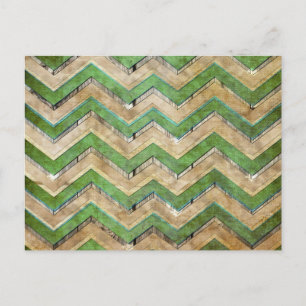 Awesome cool chevron zigzag pattern postcard