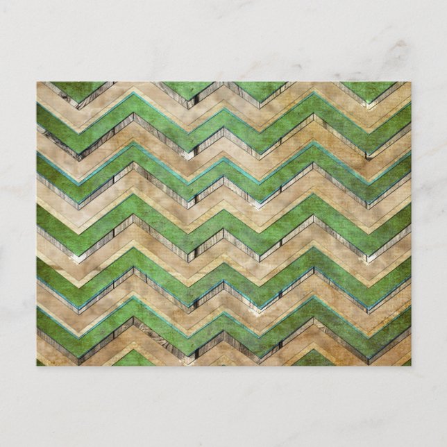 Awesome cool chevron zigzag pattern postcard (Front)