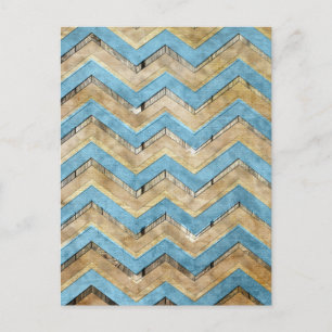 Awesome cool chevron zigzag pattern postcard